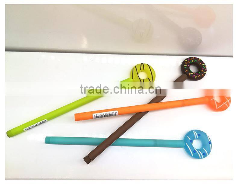 creative cute novel colorful donut shape gel pen gift for school kids