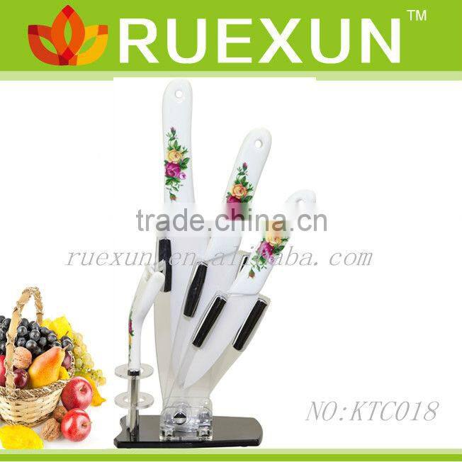 KTC023 - With PVC holder 5pcs Kitchen Ceramic Knife Set