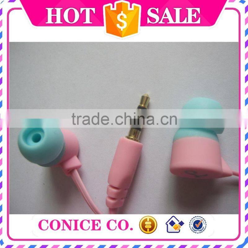 super bass stereo 3.5mm metal jack flat cable wired silicone plug in-ear earbuds earphone