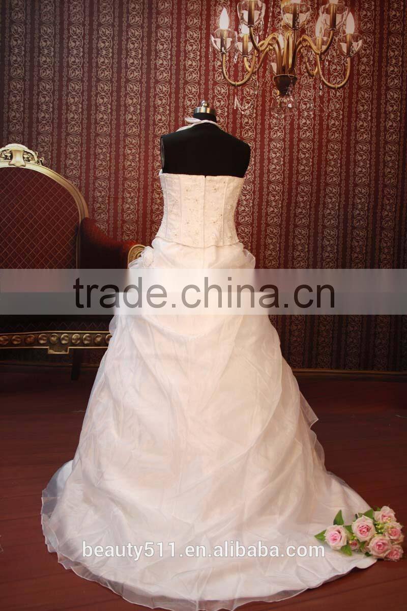 IN STOCK Halter wedding dress sleeveless flower ball gown bridal dresses SW107