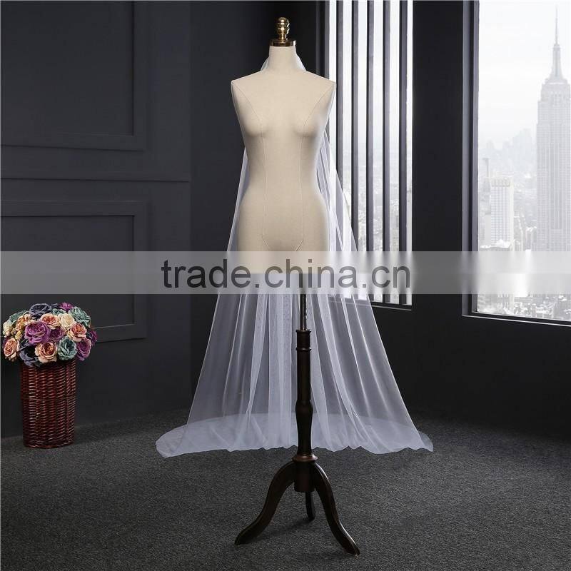 2017 wholesale new grance long bridal wedding veil long Tulle wedding veils HL18