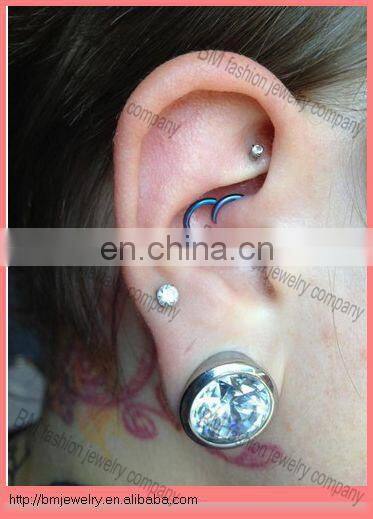 Pentagram black acrylic crazy UV ear fake plugs wholesale cheaper cheater body piercing jewelry