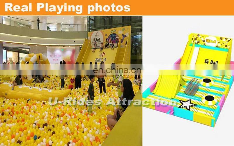 U-Rides White Snow bear Giant Inflatable Ocean ball pool with slides and toys