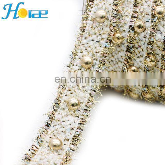 hit157 2.5cm New and hotselling beaded ribbon trimming lace for clothes
