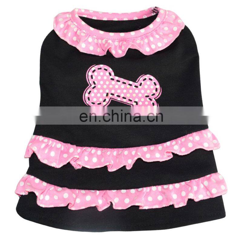 10" inch black cheap pet dress beautiful cute dog clothes