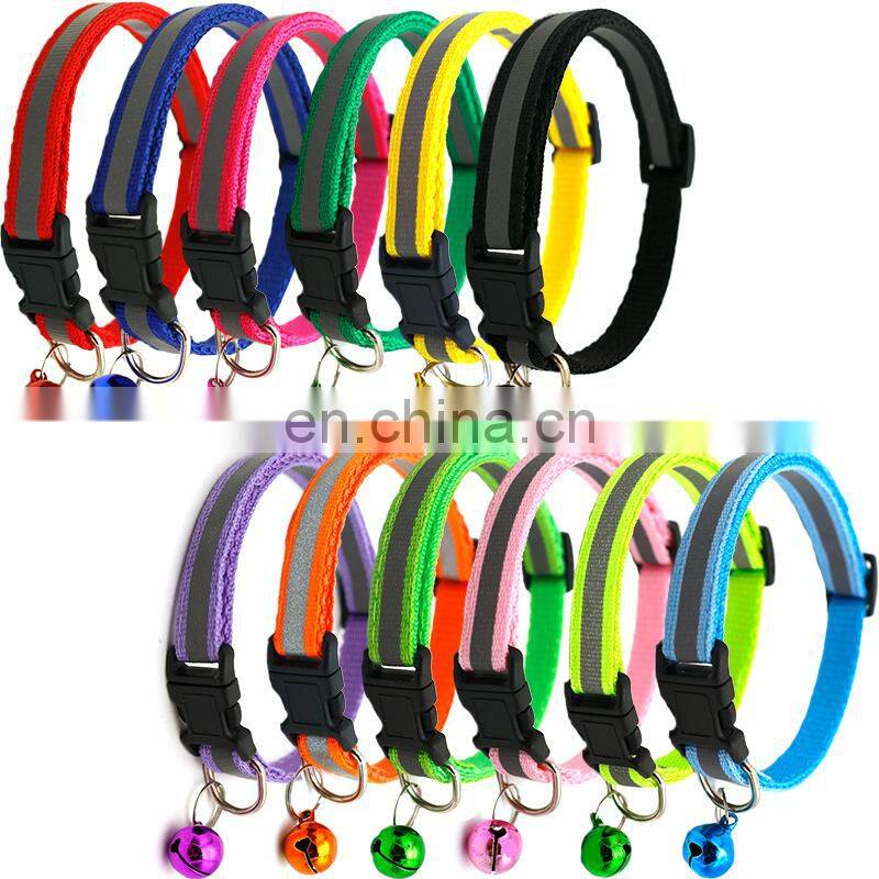 Wholesale Manufacturer Adjustable Soft High Quality Nylon Luxury Custom Pet Dog Collar For Dog With Bell Dog Collar