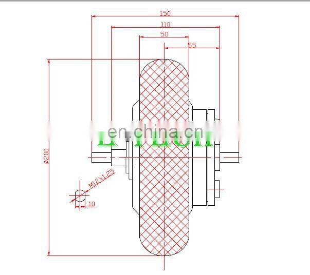 Brushless geared 8 inch hub motor wheel with drum brake for scooter