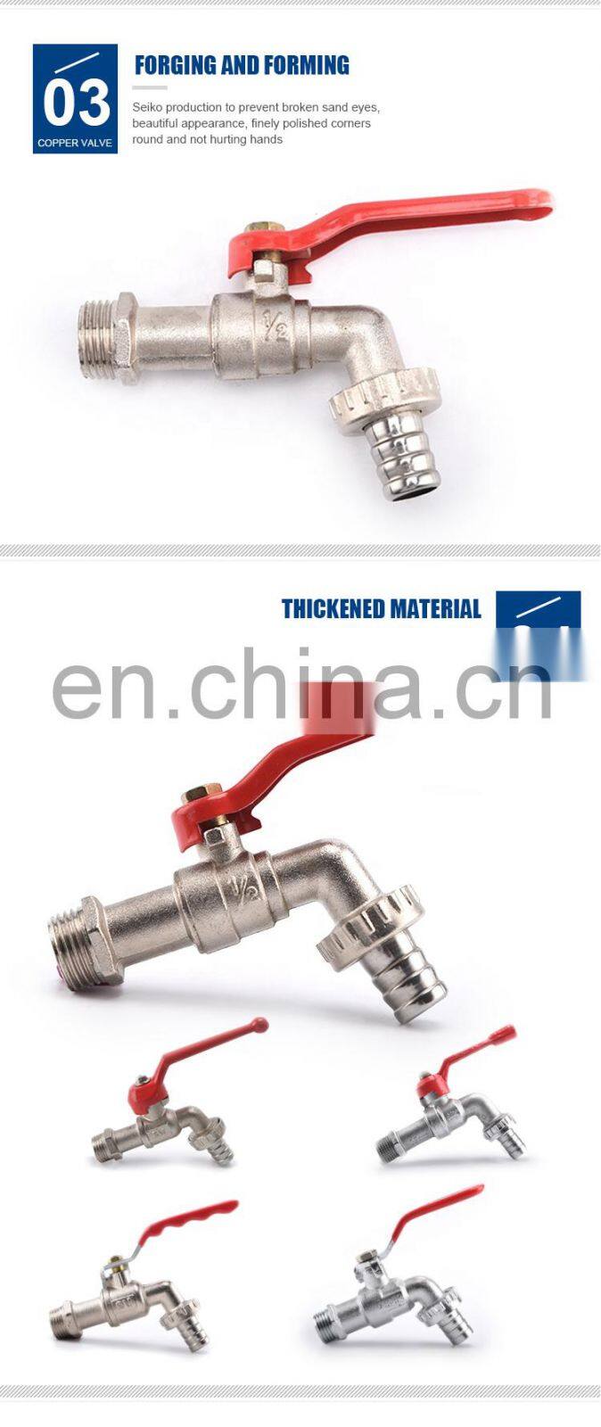 BT2003 Top sale brass forged bibcock tap valve with red handle