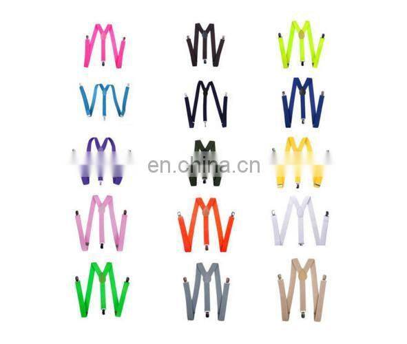 New Mens Womens Unisex Clip-on Suspenders Elastic Y-Shape Adjustable Braces Solids 25*100cm Colorful