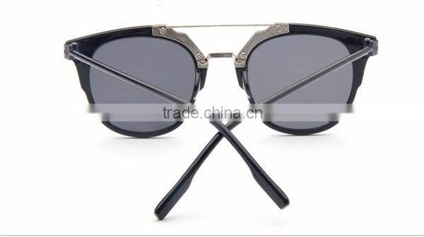 women ladies female fashionable custom black full metal frame oval sun glasses