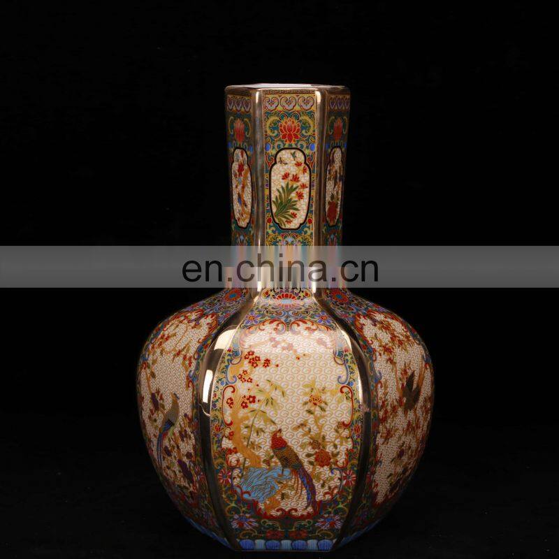 Chinese Antique Reproduction Qing Yongzheng Year Ceramic Porcelain Flower Vase