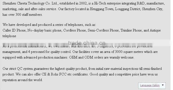 Korea Brand Corded Basic Telephone