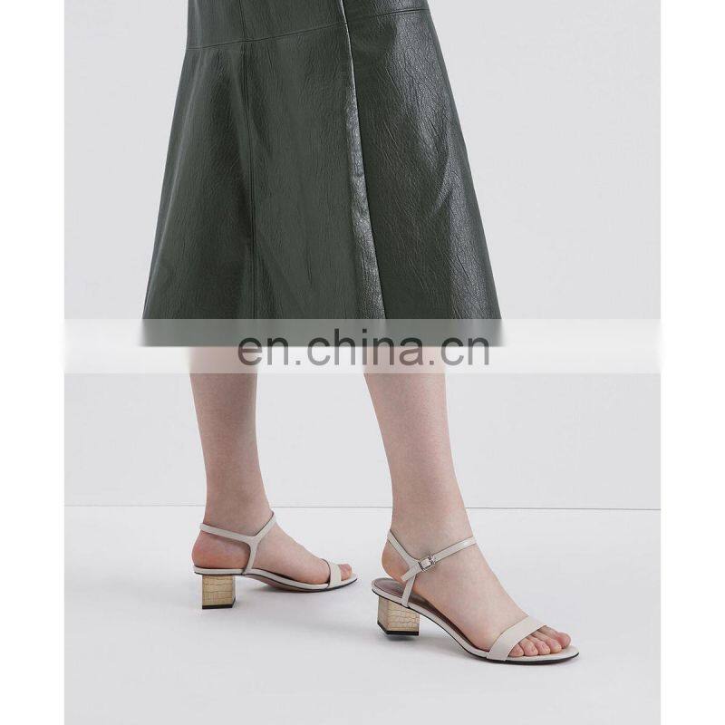 Latest sandals designs for ladies sculptural chrome heels sandals shoes with ankle strap women shoe