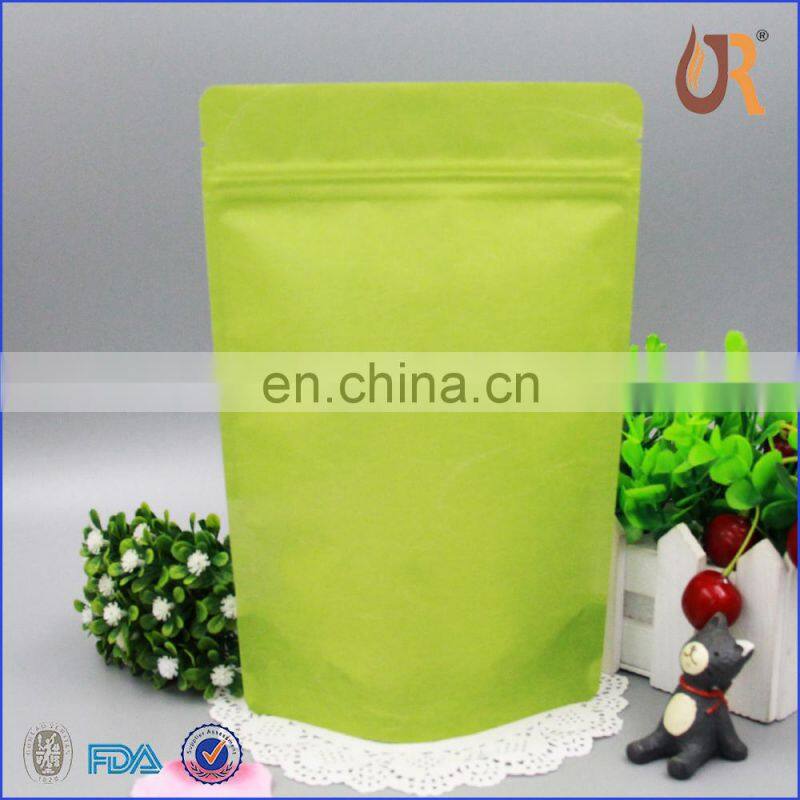 Customized food package stand up pouch green rice paper bag with clear window