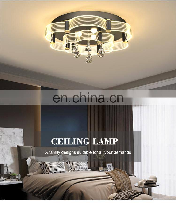 Luxury Decoration Indoor 24 36 108 128 W K9 Crystal Modern Bedroom Living Room LED Ceiling Lamp