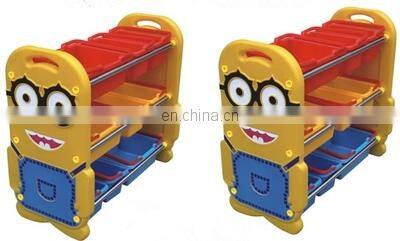 2018 little minions kids plastic toy storage shelf for hot sale