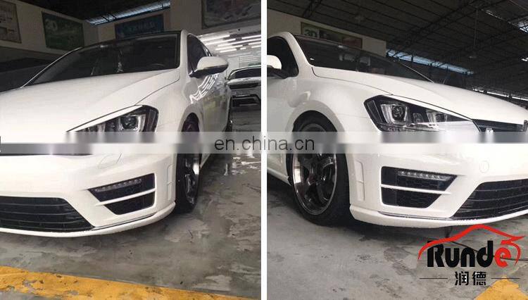 Runde ABS Material R Style Body kit Front Rear Bumper Side Skirt Grille For 12-17 Volkswagen Golf 7 And Golf 7.5 body kit