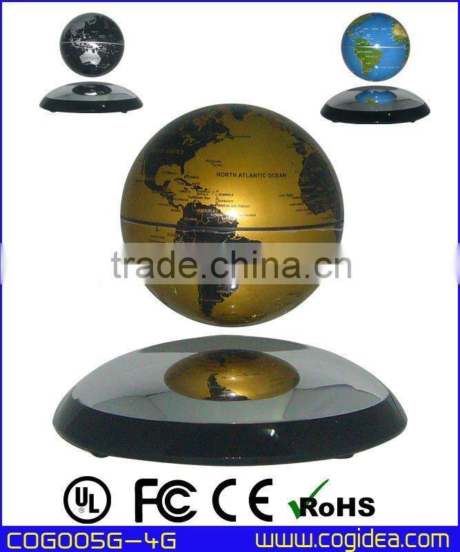 magnetic floating globe for perfect gift & present,levitating floating gold&black globe