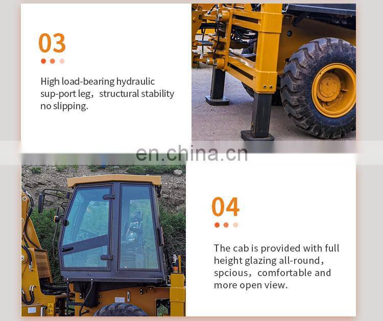 Good Performance Multifunction all terrain 388 4x4 backhoe excavator loader, powerful loader backhoe