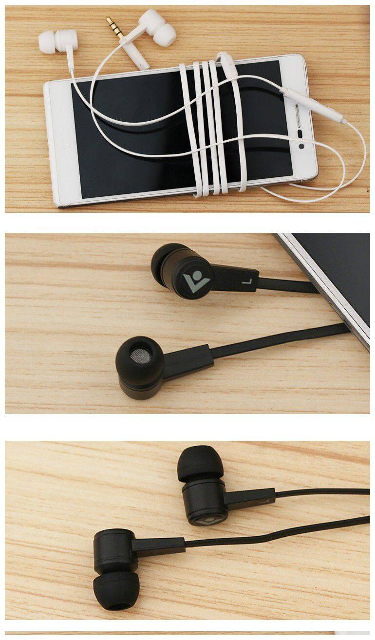 3.5mm connector for mobile phone in-ear wired plastic earphone stereo sound headphone with mic and volume control