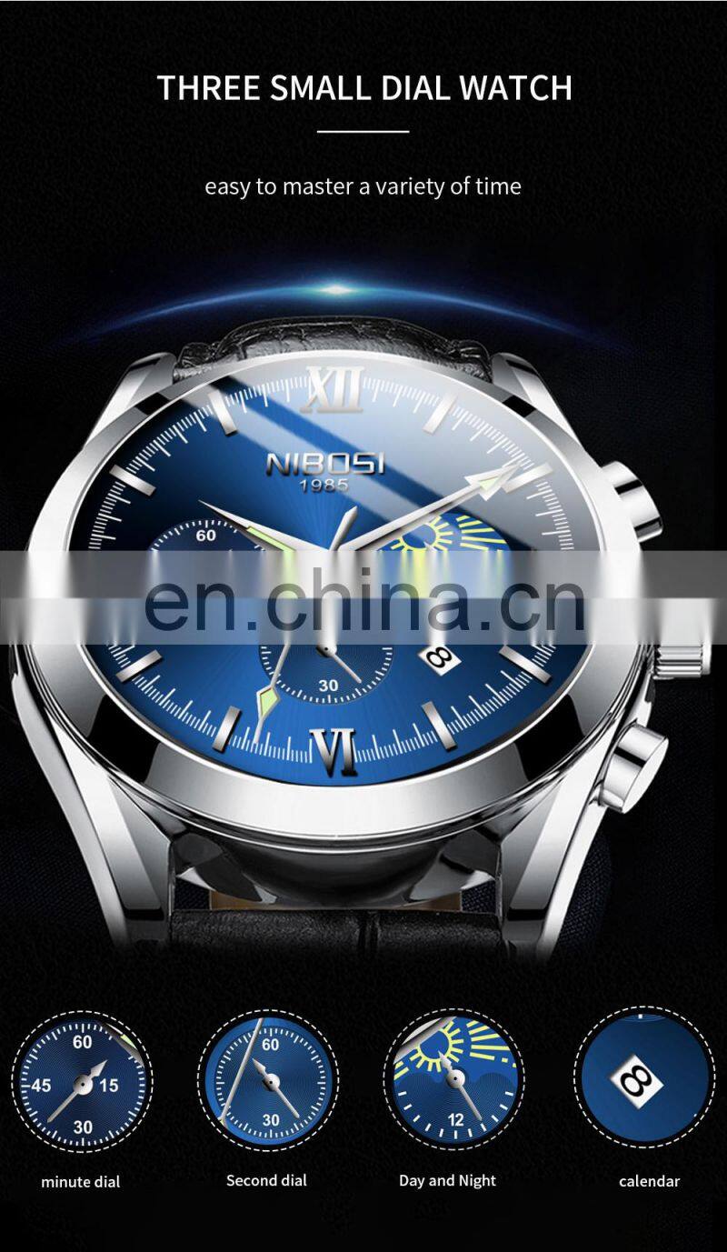 NIBOSI Men Watches Luxury Famous Top Brand Fashion Casual Dress Watch Quartz Wristwatches Relogio Masculino Customizable