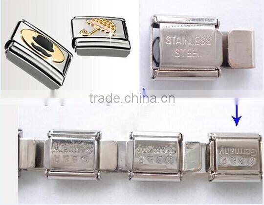 Stainless Steel Live Love Laugh Laser Italian link bracelet charms