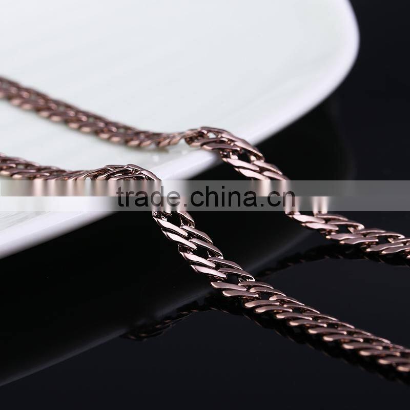 High Quality coffee gold chain Necklace Thick Chain Necklace with Lobster Clasp for Men
