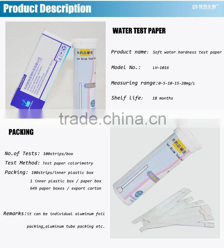 wholesale soft water total hardness indicator paper