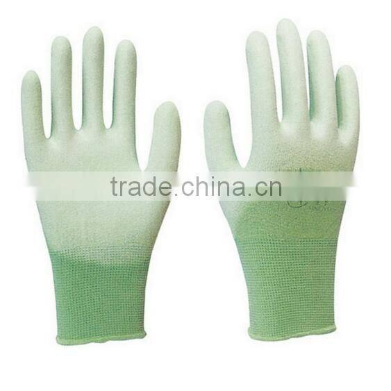 antistatic pu coated gloves/ nylon work gloves