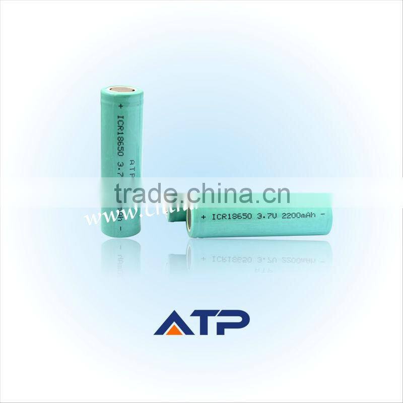 lithium ion battery 18650 3.7v 2200mah heat resistant battery