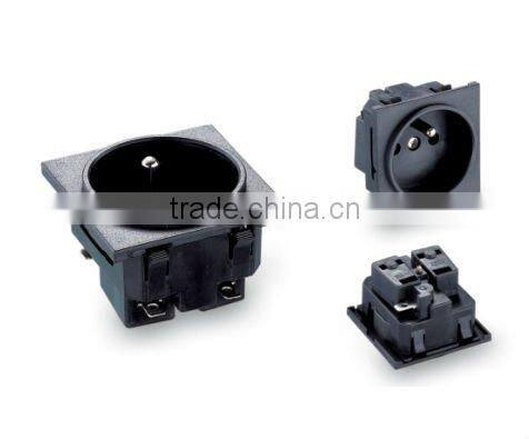 1 round pin black and white desktop power outlet