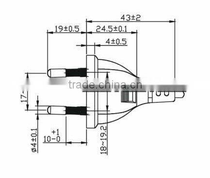 2 Pins Euro 2.5A 250V male female ac power plug