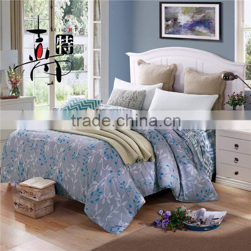 hot sale spring cotton twill reactive flocked printing home use bedding sets