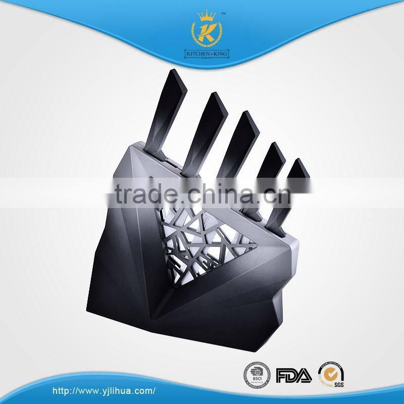 KITCHENN KING 6PCS non-stick color coating knife set with plastic stand