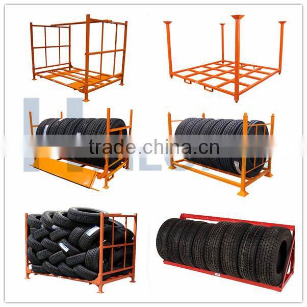 Powder coating folding metal mobile tire rack for sale