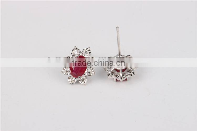2015 style wedding 925 sterling silver earring with display stand