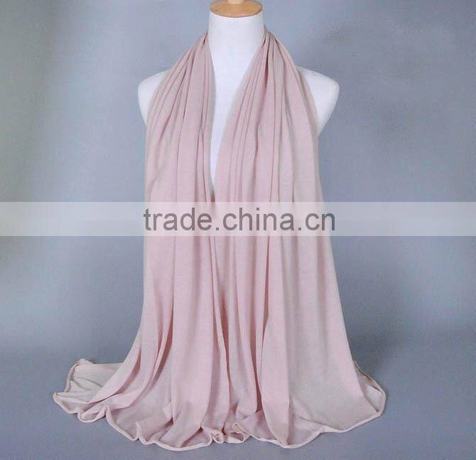 Wholesale Fashion Solid Color Plain Elastic Cotton Muslim Jersey Hijab