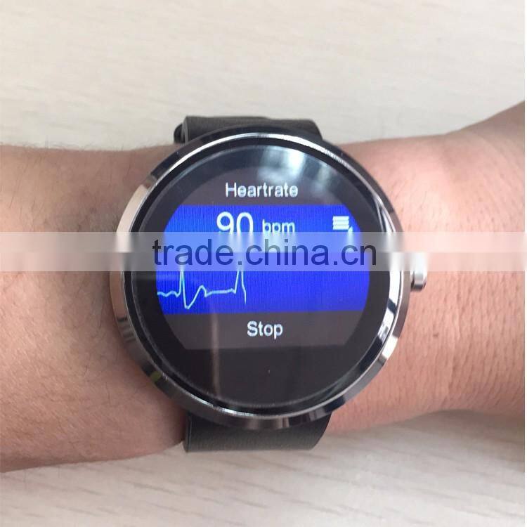 D360 round watch with touch display and heart rate men watch