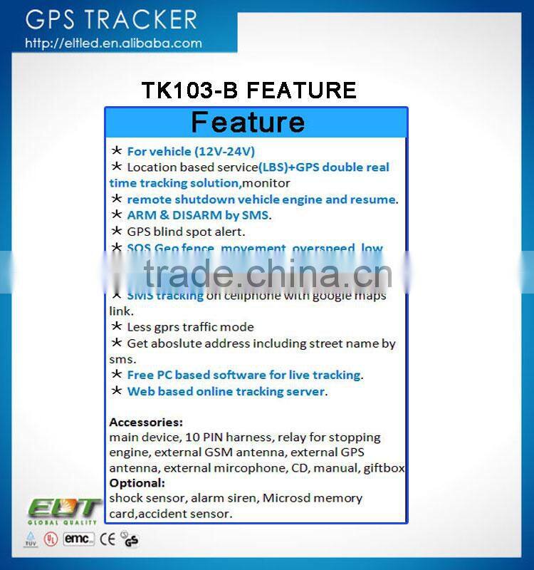 TK103-B Global sms gprs vehicle micro gps tracking device