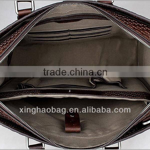 2014 Men Large Leather Briefcase brand leather briefcase