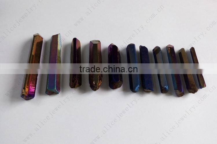 Raw or polished Angel Cobalt Aqua Rainbow Titanium Aura Crystal Quartz Point 4-10cm
