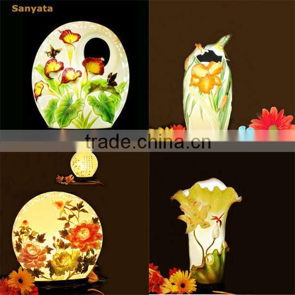 Lovely Home Decoration Cross Figurine Ceramic Lamp