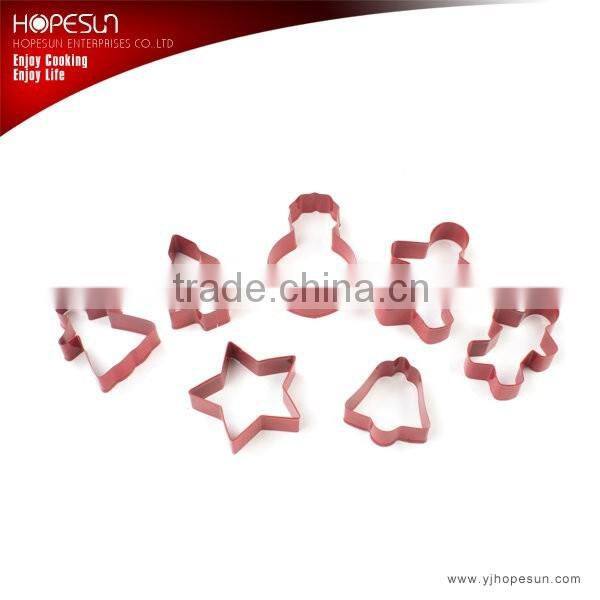 Newfangled colorful 6 pcs plastic cookie cutter set