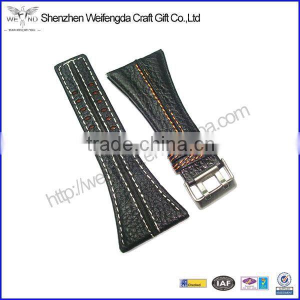 Hot Sale High Quality Black Unique Wide Mens Leather Watch Bands