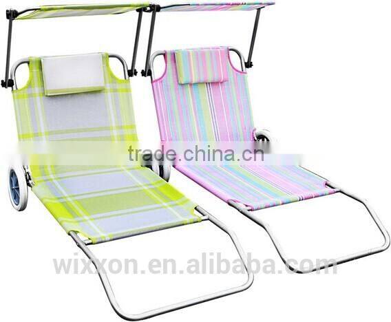 Wholesales Reclining Aluminium Folding Beach Chair With Wheel