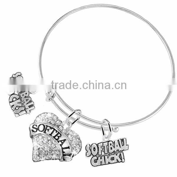 Genuine Austrian Clear Crystal "Dancer" Charm Chain Link Bracelet