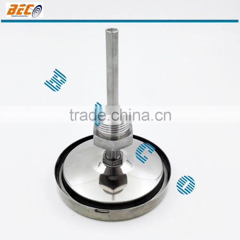 Stainless steel temperature gauge with back mounting