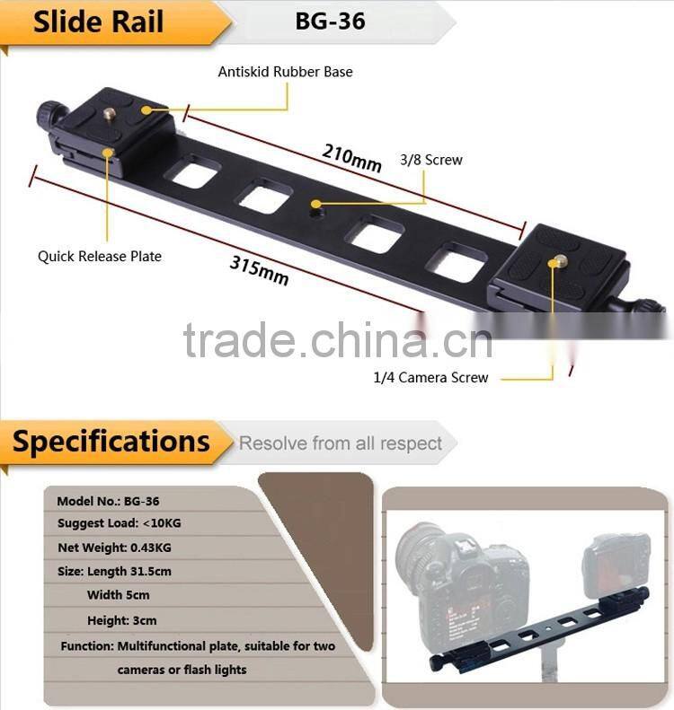 Tripod Accessories Slider Rail Photographic Equipments BG-36