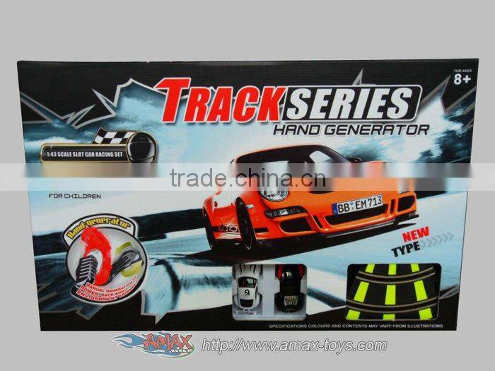 sc-495943 1:43 scale hand powered slot car with track length 10.6 meter