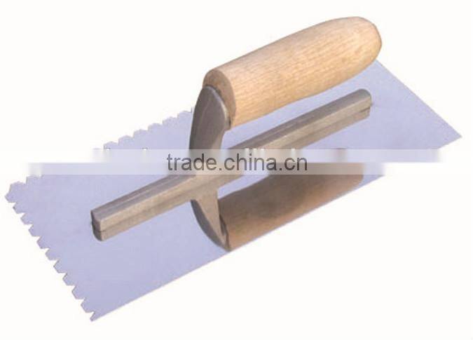 Stainless steel or Carbon steel Plastering trowel with teeth